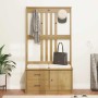 Perchero de entrada SANDNES madera maciza de pino 87x40x159,5cm en Bancos para recibidores y almacenamiento | Comprar online en 