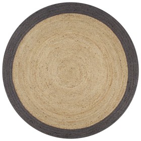 Alfombra hecha a mano de yute con borde gris oscuro 150 cm de vidaXL, Alfombras - Ref: Foro24-133679, Precio: 65,72 €, Descue...