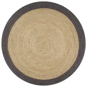 Alfombra hecha a mano de yute con borde gris oscuro 150 cm de vidaXL, Alfombras - Ref: Foro24-133679, Precio: 66,08 €, Descue...