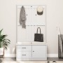 Perchero de entrada SANDNES madera pino blanco 87x40x159,5 cm en Bancos para recibidores y almacenamiento | Comprar online en Fo