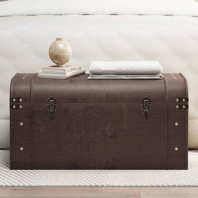 Cofre con pestillos contrachapada marrón 79,5x39,5x39,5 cm en Baúles de almacenamiento | Comprar online en Foru.es