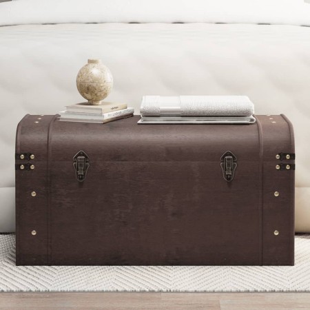 Cofre con pestillos contrachapada marrón 79,5x39,5x39,5 cm en Baúles de almacenamiento | Comprar online en Foru.es