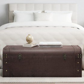 Cofre con pestillos contrachapada marrón 110x50x39,5 cm en Baúles de almacenamiento | Comprar online en Foru.es
