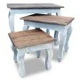 Stapelbares Tischset mit 3 Einheiten aus recyceltem Massivholz von vidaXL, Seitentische - Ref: Foro24-244505, Preis: 161,09 €...