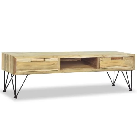 Mueble de TV de teca maciza 120x35x35 cm de vidaXL, Muebles TV - Ref: Foro24-244575, Precio: 131,22 €, Descuento: %