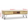 Mueble de TV de teca maciza 120x35x35 cm de vidaXL, Muebles TV - Ref: Foro24-244575, Precio: 132,56 €, Descuento: %
