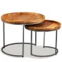 Satz Beistelltische 2 Stück aus massivem Mangoholz von vidaXL, Seitentische - Ref: Foro24-244585, Preis: 175,68 €, Rabatt: %