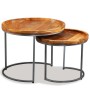 Set de mesas auxiliares 2 uds madera maciza de mango de vidaXL, Mesas auxiliares - Ref: Foro24-244585, Precio: 178,61 €, Desc...