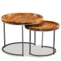 Satz Beistelltische 2 Stück aus massivem Mangoholz von vidaXL, Seitentische - Ref: Foro24-244585, Preis: 175,68 €, Rabatt: %