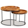 Set de mesas auxiliares 2 uds madera maciza de mango de vidaXL, Mesas auxiliares - Ref: Foro24-244585, Precio: 178,61 €, Desc...