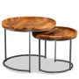 Set de mesas auxiliares 2 uds madera maciza de mango de vidaXL, Mesas auxiliares - Ref: Foro24-244585, Precio: 178,61 €, Desc...