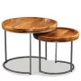 Satz Beistelltische 2 Stück aus massivem Mangoholz von vidaXL, Seitentische - Ref: Foro24-244585, Preis: 175,68 €, Rabatt: %