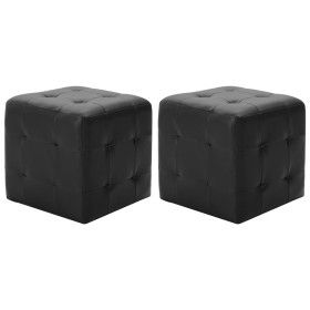 Puf 2 unidades cuero sintético negro 30x30x30 cm de vidaXL, Otomanas - Ref: Foro24-278390, Precio: 80,33 €, Descuento: %