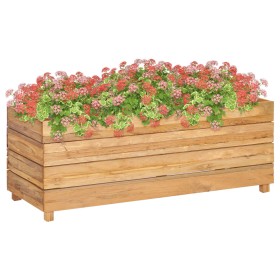 Arriate elevado madera de teca reciclada y acero 100x40x38 cm de vidaXL, Maceteros y jardineras - Ref: Foro24-47422, Precio: ...