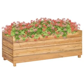 Arriate elevado madera de teca reciclada y acero 100x40x38 cm de vidaXL, Maceteros y jardineras - Ref: Foro24-47422, Precio: ...