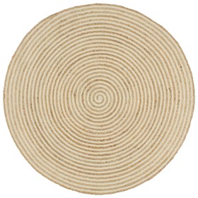 Alfombra de yute tejida a mano diseño espiral blanco 150 cm de vidaXL, Alfombras - Ref: Foro24-133718, Precio: 77,90 €, Descu...
