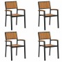 Silla Apilable 4 pcs Marrón 56 x 57 x 87 cm en Sillas de jardín | Comprar online en Foru.es