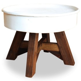 Mesa de centro de madera maciza reciclada blanco 60x45 cm de vidaXL, Mesas de centro - Ref: Foro24-244820, Precio: 103,88 €, ...