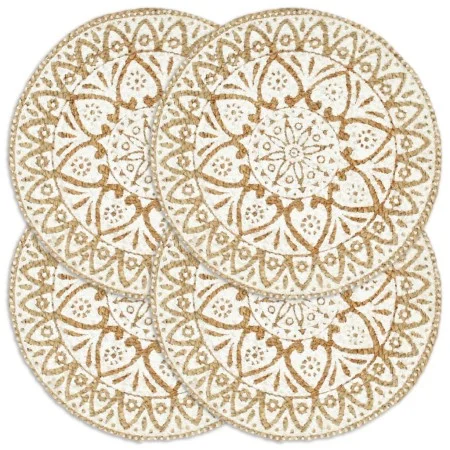 Manteles individuales redondos 4 uds yute blanco 38 cm de vidaXL, Manteles individuales - Ref: Foro24-133866, Precio: 20,86 €...