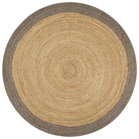 Alfombra hecha a mano de yute con borde gris 150 cm de vidaXL, Alfombras - Ref: Foro24-133676, Precio: 54,47 €, Descuento: %