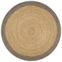 Alfombra hecha a mano de yute con borde gris 150 cm de vidaXL, Alfombras - Ref: Foro24-133676, Precio: 54,47 €, Descuento: %