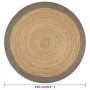 Alfombra hecha a mano de yute con borde gris 150 cm de vidaXL, Alfombras - Ref: Foro24-133676, Precio: 56,05 €, Descuento: %