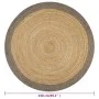 Alfombra hecha a mano de yute con borde gris 150 cm de vidaXL, Alfombras - Ref: Foro24-133676, Precio: 54,47 €, Descuento: %