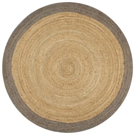 Alfombra hecha a mano de yute con borde gris 90 cm de vidaXL, Alfombras - Ref: Foro24-133674, Precio: 40,74 €, Descuento: %