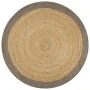 Alfombra hecha a mano de yute con borde gris 90 cm de vidaXL, Alfombras - Ref: Foro24-133674, Precio: 40,74 €, Descuento: %
