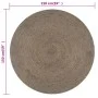 Alfombra de yute tejida a mano redonda gris 150 cm de vidaXL, Alfombras - Ref: Foro24-133664, Precio: 75,21 €, Descuento: %