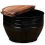 Mesa de centro de madera maciza reciclada negra forma de barril de vidaXL, Mesas de centro - Ref: Foro24-245255, Precio: 166,...