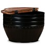 Mesa de centro de madera maciza reciclada negra forma de barril de vidaXL, Mesas de centro - Ref: Foro24-245255, Precio: 175,...