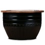 Mesa de centro de madera maciza reciclada negra forma de barril de vidaXL, Mesas de centro - Ref: Foro24-245255, Precio: 175,...