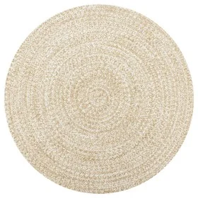 Alfombra de yute tejida a mano blanco y natural 90 cm de vidaXL, Alfombras - Ref: Foro24-133722, Precio: 29,43 €, Descuento: %