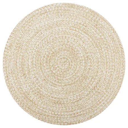 Alfombra de yute tejida a mano blanco y natural 90 cm de vidaXL, Alfombras - Ref: Foro24-133722, Precio: 29,43 €, Descuento: %