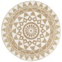 Alfombra de yute tejida a mano con estampado blanco 120 cm de vidaXL, Alfombras - Ref: Foro24-133696, Precio: 51,65 €, Descue...