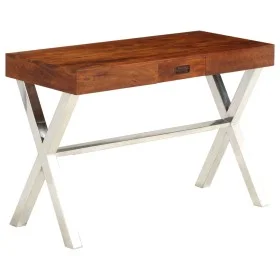 Escritorio de madera maciza de acacia acabado miel 110x50x76 cm de vidaXL, Escritorios - Ref: Foro24-245652, Precio: 159,66 €...