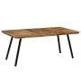Mesa de comedor de teca reciclada y acero 180x90x76 cm de vidaXL, Mesas de cocina y de comedor - Ref: Foro24-245415, Precio: ...