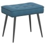 Sillón de relax con reposapiés terciopelo azul en Sillas | Comprar online en Foru.es
