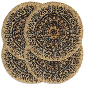 Manteles individuales redondos 4 uds yute azul oscuro 38 cm de vidaXL, Manteles individuales - Ref: Foro24-133870, Precio: 24...