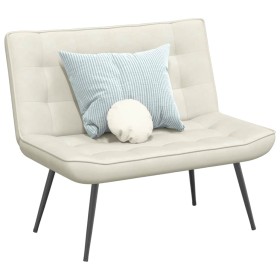 Banco de terciopelo color crema 110x74x84 cm en Bancos | Comprar online en Foru.es