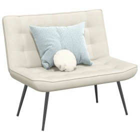 Banco de terciopelo color crema 110x74x84 cm en Bancos | Comprar online en Foru.es