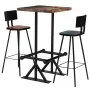 Set de muebles de bar 3 pzas madera maciza reciclada multicolor de vidaXL, muebles para cocinas y comedores - Ref: Foro24-245...