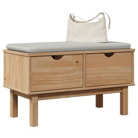 Banco de recibidor OTTA madera maciza de pino 80x40x45 cm en Bancos para recibidores y almacenamiento | Comprar online en Foru.e