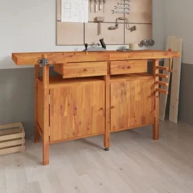 Workbench with drawers and screws wooden bench 162x62x83 cm by vidaXL, Work tables - Ref: Foro24-153324, Price: 362,47 €, Dis...