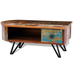 Coffee table with iron legs, recycled solid wood by vidaXL, Coffee table - Ref: Foro24-241642, Price: 169,57 €, Discount: %