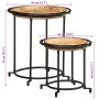 Juego de mesas auxiliar 2 piezas madera maciza de mango en Mesas auxiliares | Comprar online en Foru.es