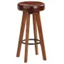 Taburetes de cocina 2 uds cuero auténtico madera maciza acacia de vidaXL, Taburetes de cocina - Ref: Foro24-246260, Precio: 1...