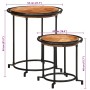 Juego de mesas auxiliar 2 piezas madera maciza de acacia en Mesas auxiliares | Comprar online en Foru.es