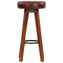 Taburetes de cocina 2 uds cuero auténtico madera maciza acacia de vidaXL, Taburetes de cocina - Ref: Foro24-246260, Precio: 1...